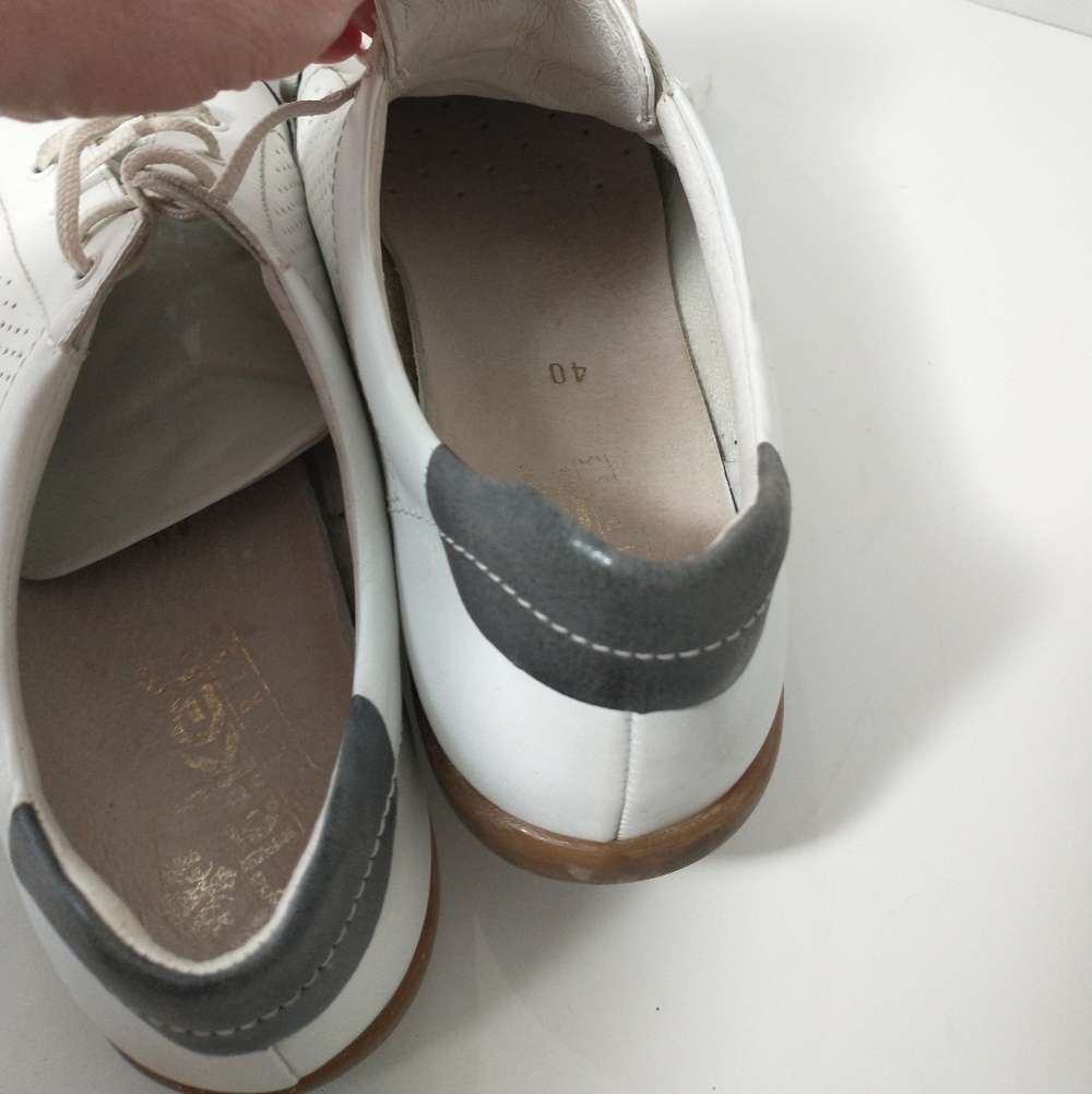 Rieker Nikita White and Gray Casual Leather Sneakers, Euro 40, US Size 9 - Picture 4 of 14